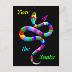 Snake Psychedelic Rainbow Postcard