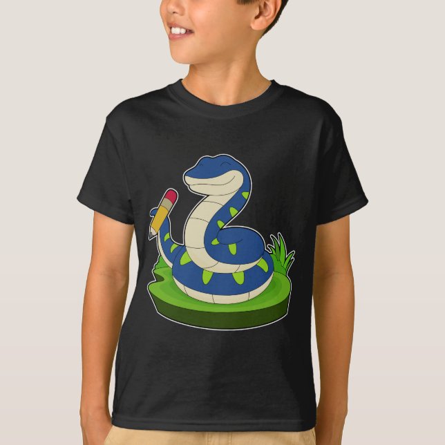 Snake Pupil Pencil School T-Shirt (Front)
