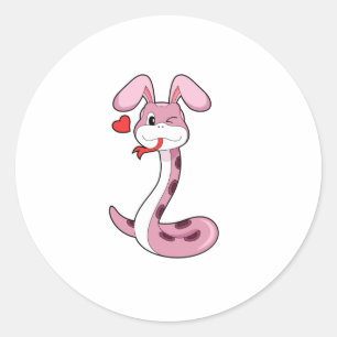 Snake Rabbit Heart Classic Round Sticker