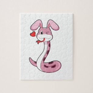 Snake Rabbit Heart Jigsaw Puzzle