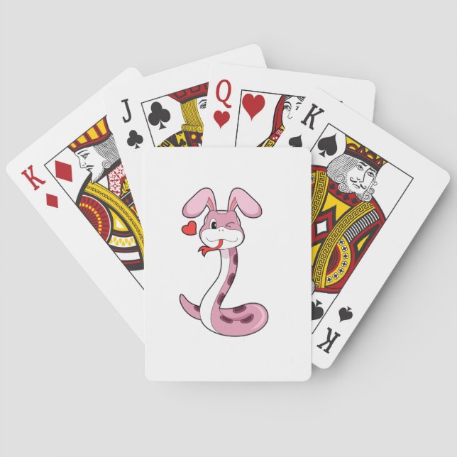 Snake Rabbit Heart Playing Cards (Back)