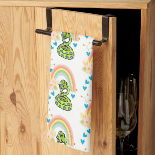 Snake Rainbow Floral Kitchen Hand Towel
