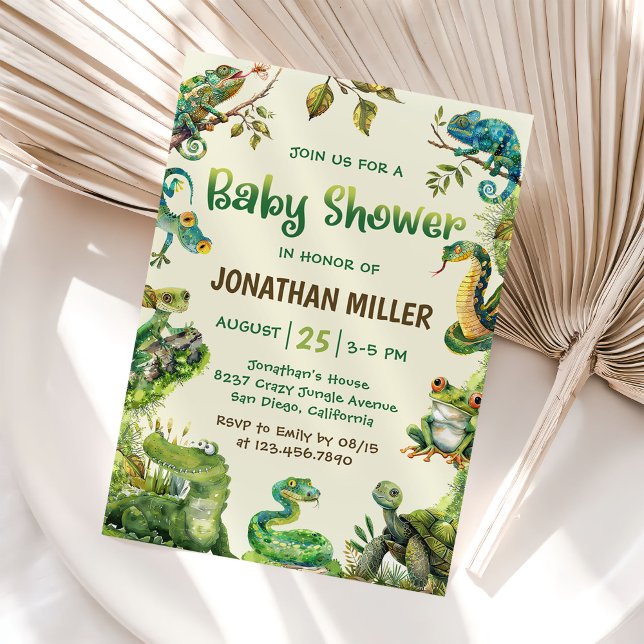 Snake Reptile Baby Shower Invitation (Creator Uploaded)