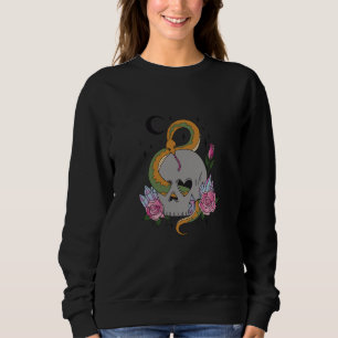 snake reptile skull flower sweatshirt
