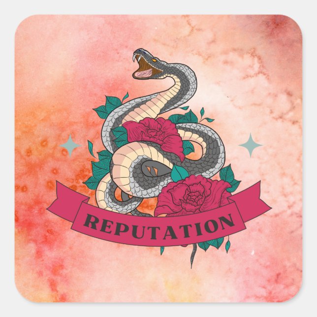 Snake Reputation In The World Square Sticker (Front)