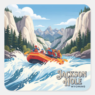 Snake River Canyon Whitewater Jackson Wyoming Square Sticker