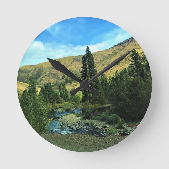 Snake River, Wallowa County, OR Round Clock (Front)