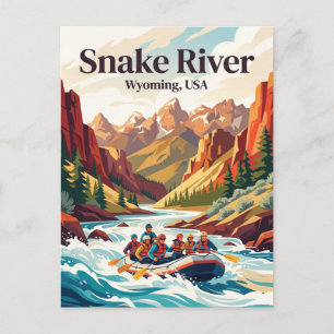 Snake River Wyoming, USA, white water rafting Postcard