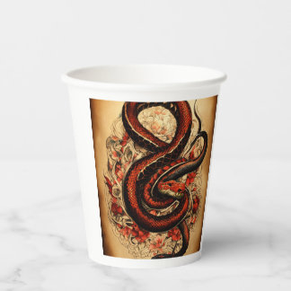 Snake Serpent Design Cup. Paper Cups