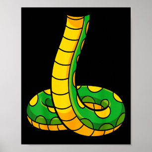 Snake Shirt Adult Men Women Kids Green Body Snake  Poster