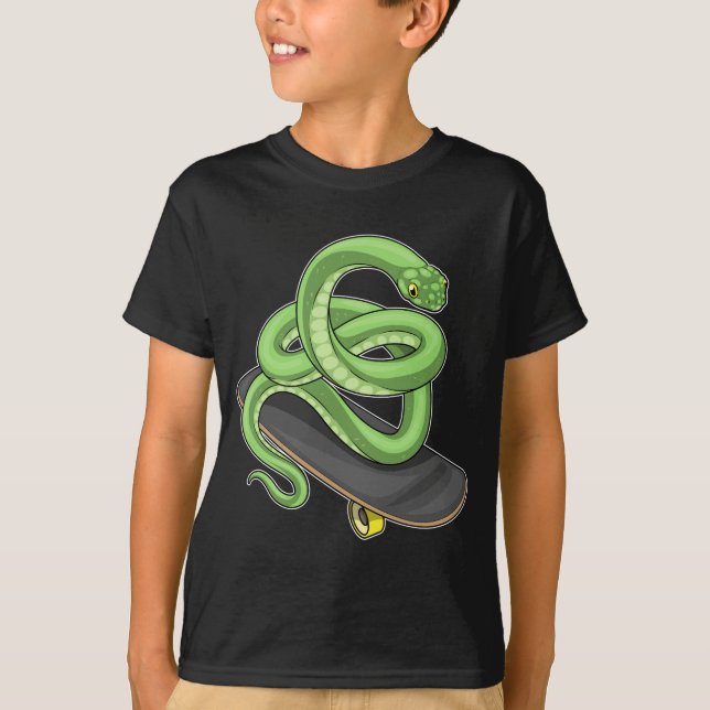 Snake Skater Skateboard Sports T-Shirt (Front)