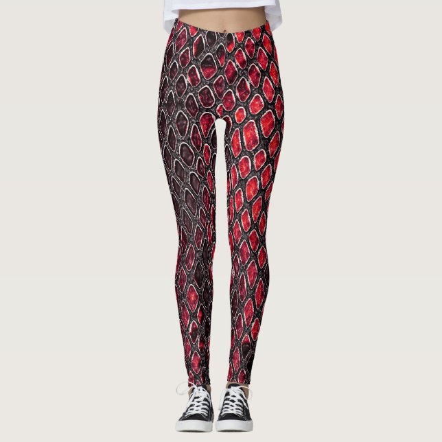 Snake skin: abstract background. leggings (Front)