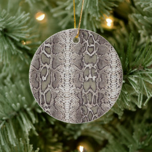 Snake Skin Animal Print Ceramic Ornament