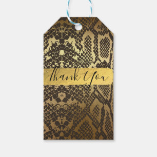 Snake Skin Animal Print Gold Foil Party Favour Gift Tags