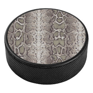 Snake Skin Animal Print Hockey Puck