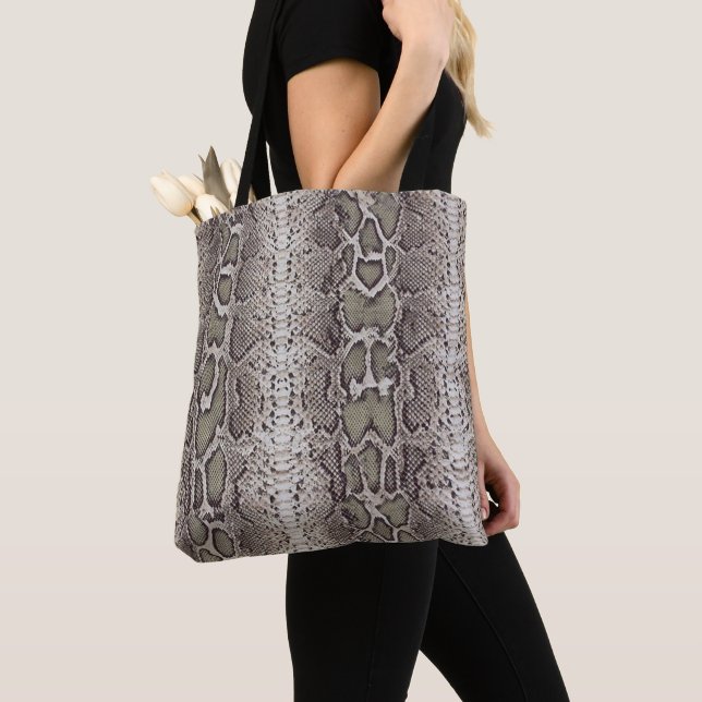 Snake Skin Animal Print Tote Bag (Close Up)