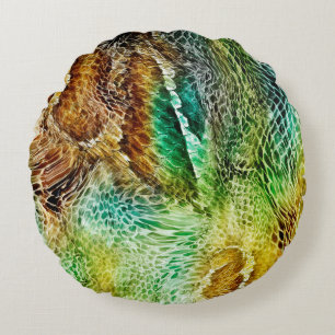 Snake skin background round cushion