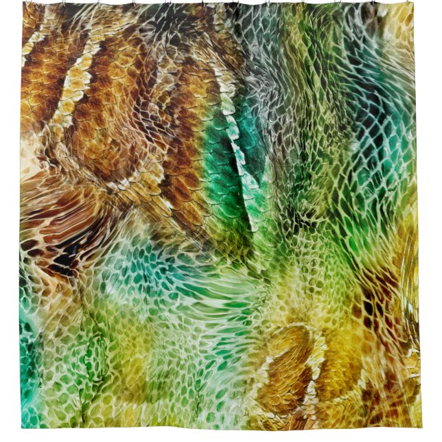 Snake skin background shower curtain (Front)