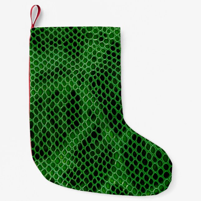 Snake skin background small christmas stocking (Front)