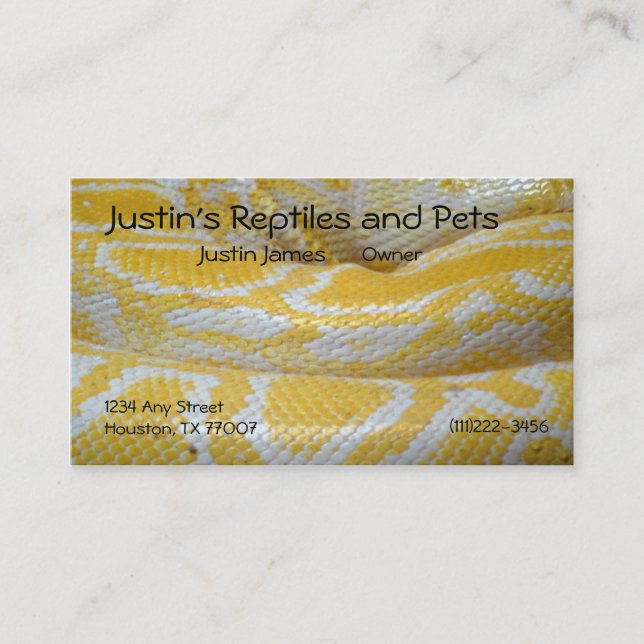 Snake Skin Business Card (Front)