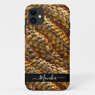 Snake skin golden and glitter  iPhone 11 case