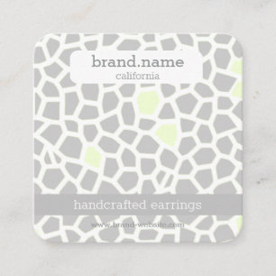 Snake Skin Gray Handmade Jewelry Display Holder Square Business Card