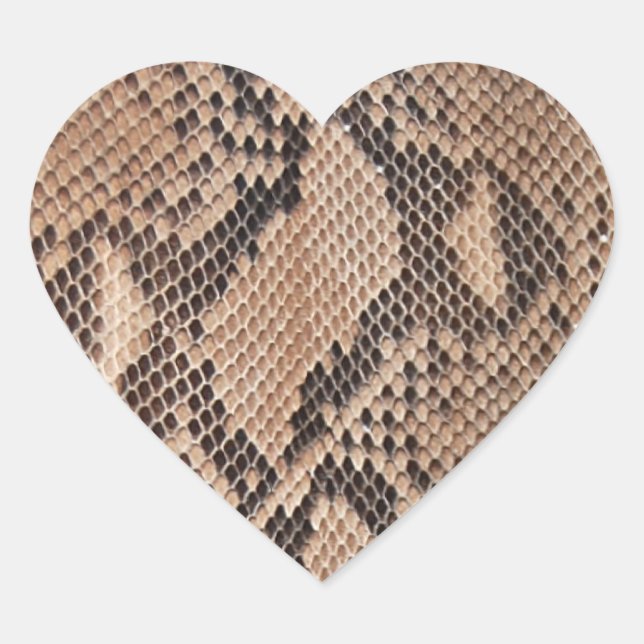 Snake Skin Heart Shaped Heart Sticker (Front)