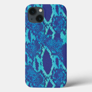 Snake Skin in Blue Design iPhone 13 Case