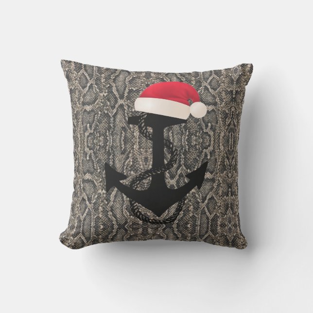 snake skin nautical ANCHOR + SANTA HAT | Cushion (Front)