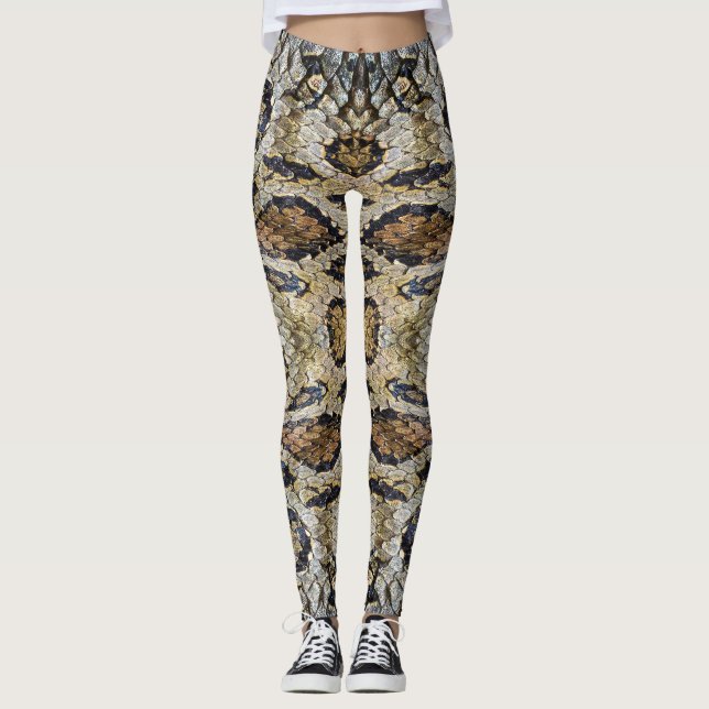 Snake Skin Pattern Texture Leggings (Front)
