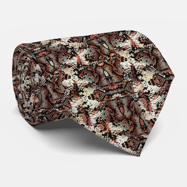Snake Skin Pattern  Tie (Rolled)