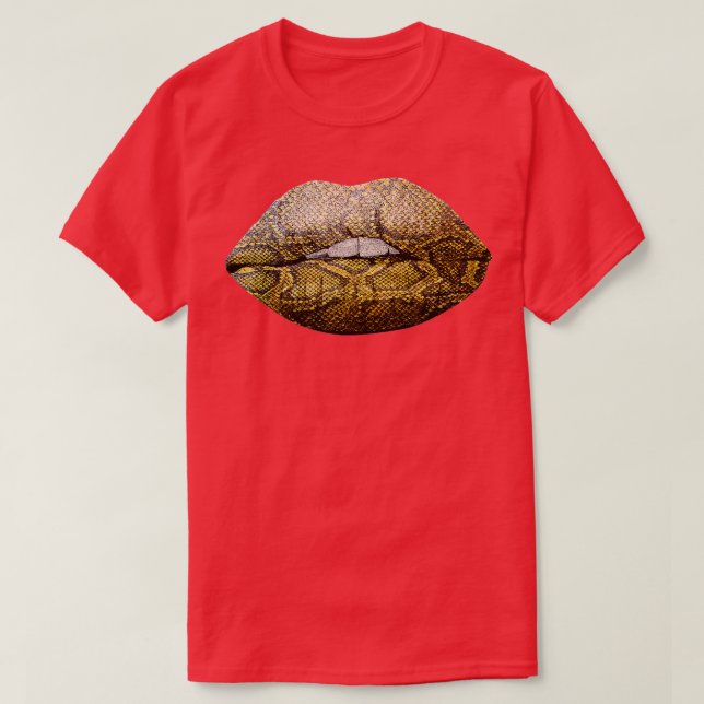 Snake Skin Print Lip Print  T-Shirt (Design Front)