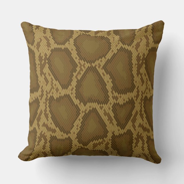 Snake skin, reptile pattern cushion (Front)