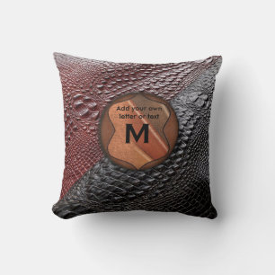 Snake Skin texture & Monogrammed Elements Cushion