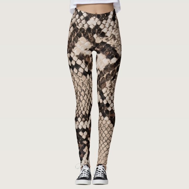 Snake skin: textured background. leggings (Front)