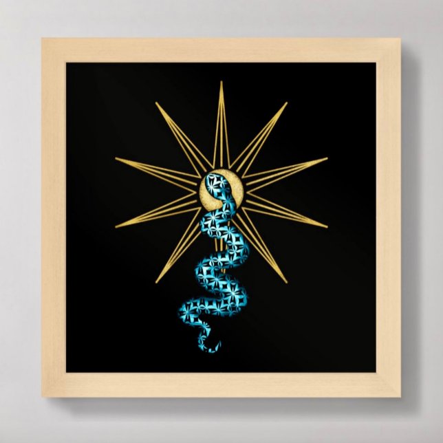 Snake Spiritual wall art Stars gold blue black (Creator Uploaded)