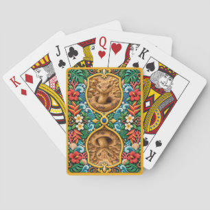 Snake, Sunlit Rocks Clay Art Playing Cards