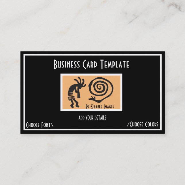 Snake Symbol KoKopelli Logo Business Card (Front)