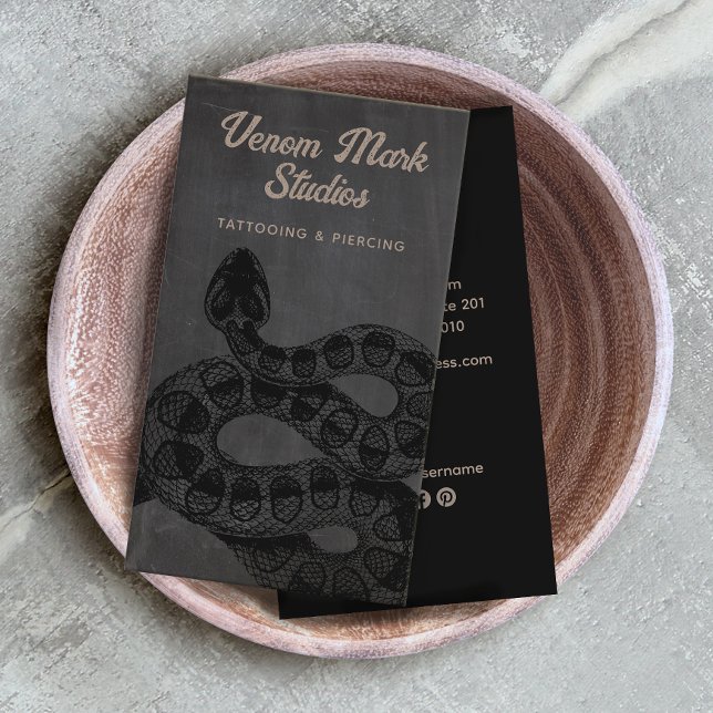 Snake Tattoo Artist Piercing Studio Business Card (Creator Uploaded)