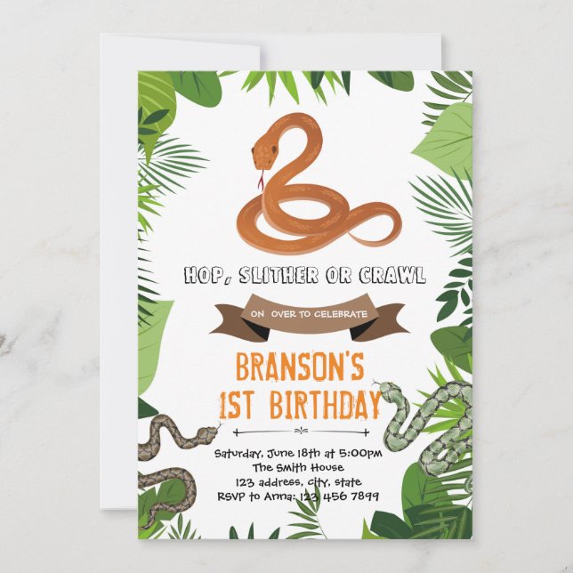 Snake theme party invitation (Front)
