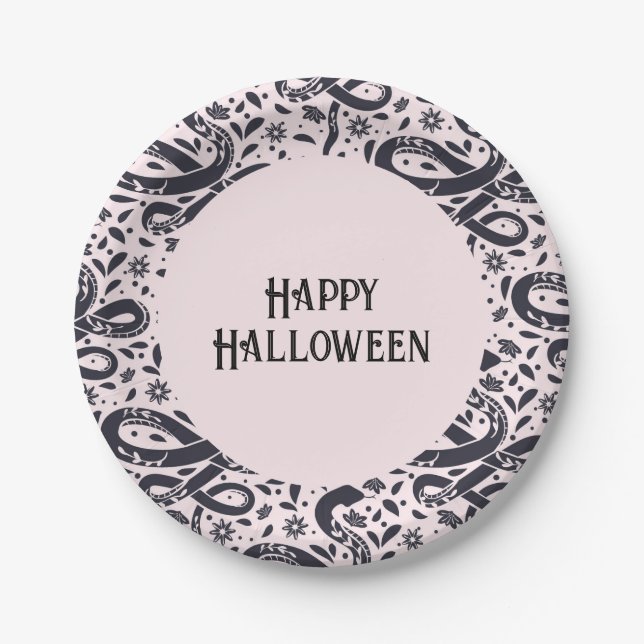 Snake themed Halloween Paper Plate (Front)