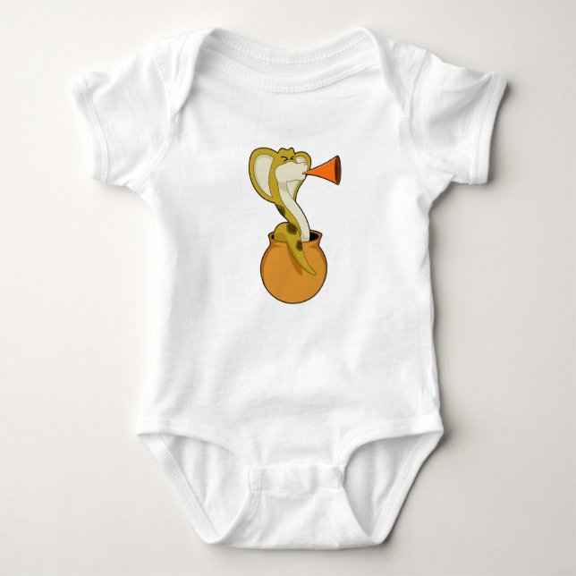 Snake Trumpet Music Baby Bodysuit (Front)