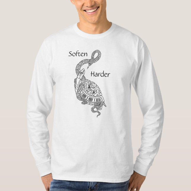 Snake & Turtle "Soften Harder" design T-Shirt (Front)