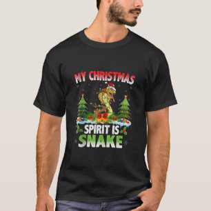 Snake Wearing Santa Hat My Christmas Spirit Is Sna T-Shirt