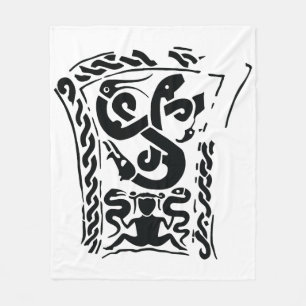 Snake Witch viking stone Gotland ancient history r Fleece Blanket