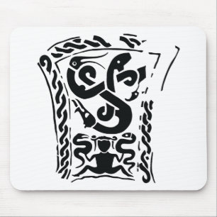 Snake Witch viking stone Gotland ancient history r Mouse Pad