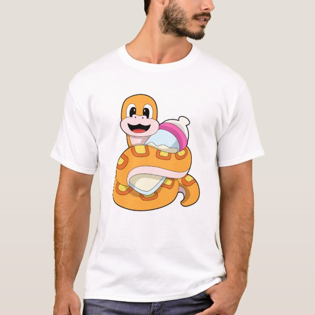 Snake with Baby bottle T-Shirt (Front)