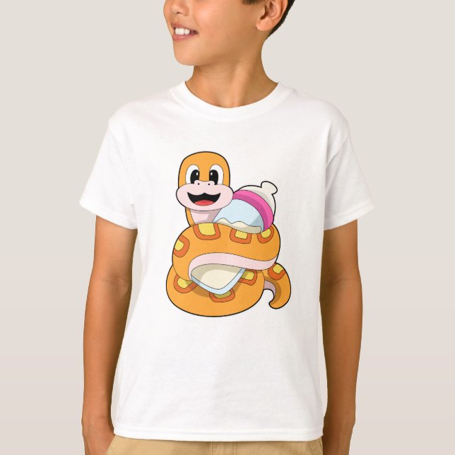 Snake with Baby bottle T-Shirt (Front)