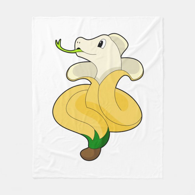 Snake with Banana Fleece Blanket (Front)