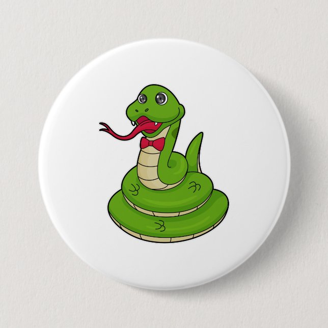Snake with Bow tie 7.5 Cm Round Badge (Front)